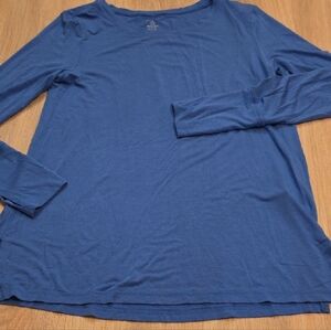 aerie Long Sleeve Scoop Neck Tee in Royal Blue